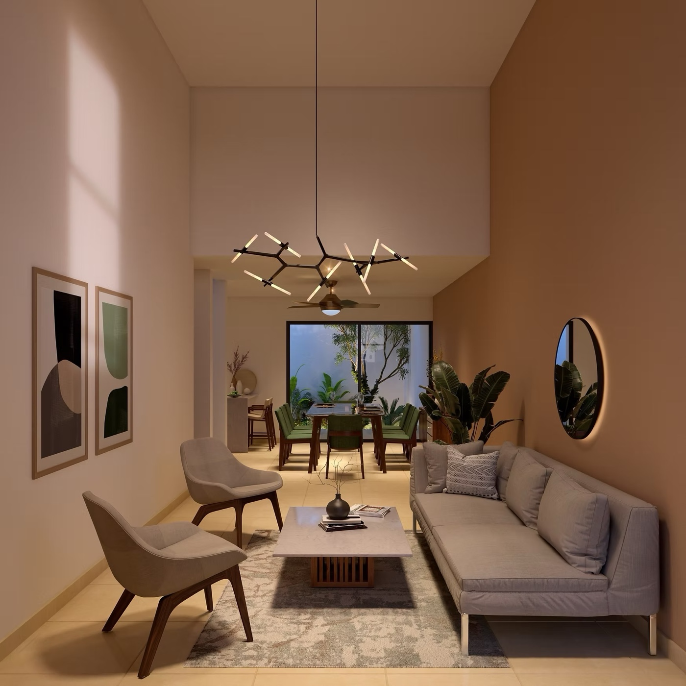 Interior de casa en Bosques de Cholul