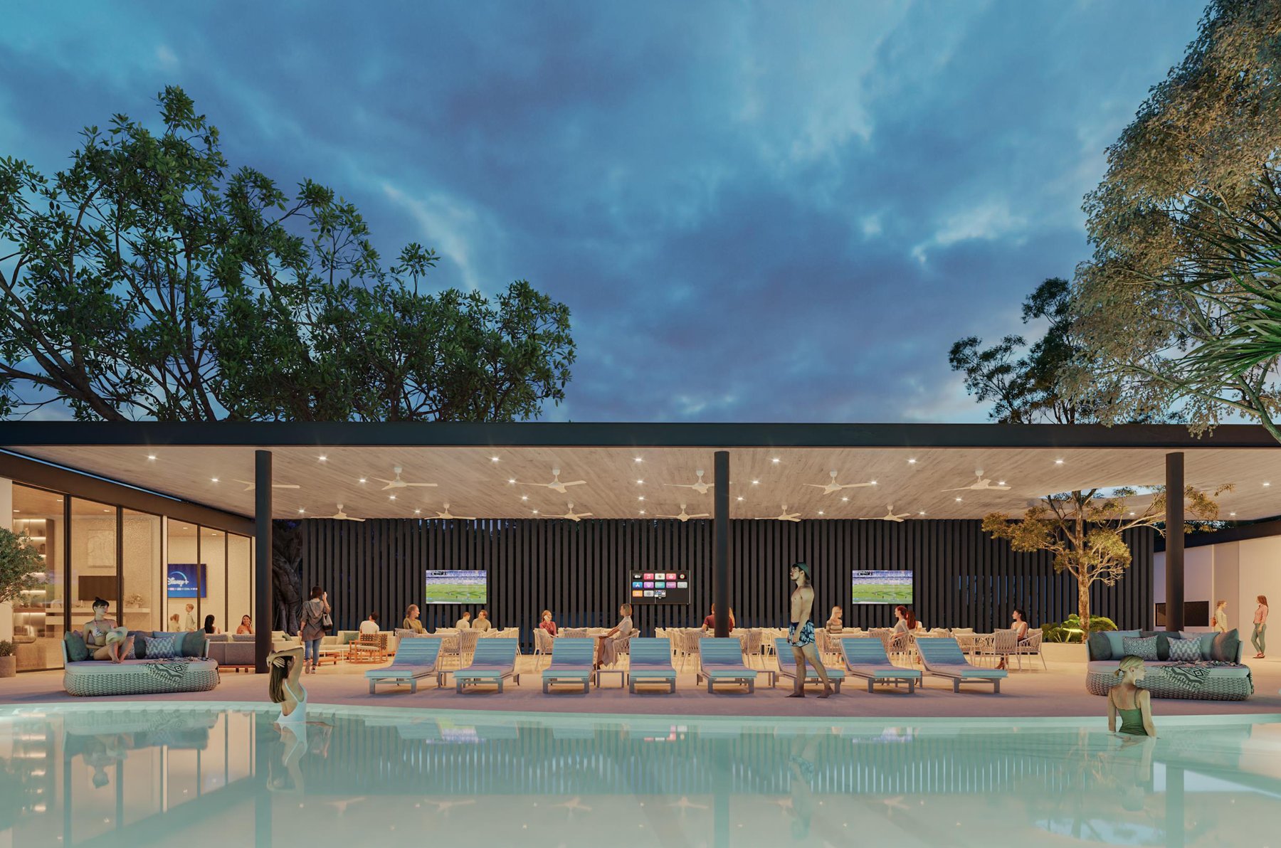 Casa Club Osielo Residencial — alberca y lounge