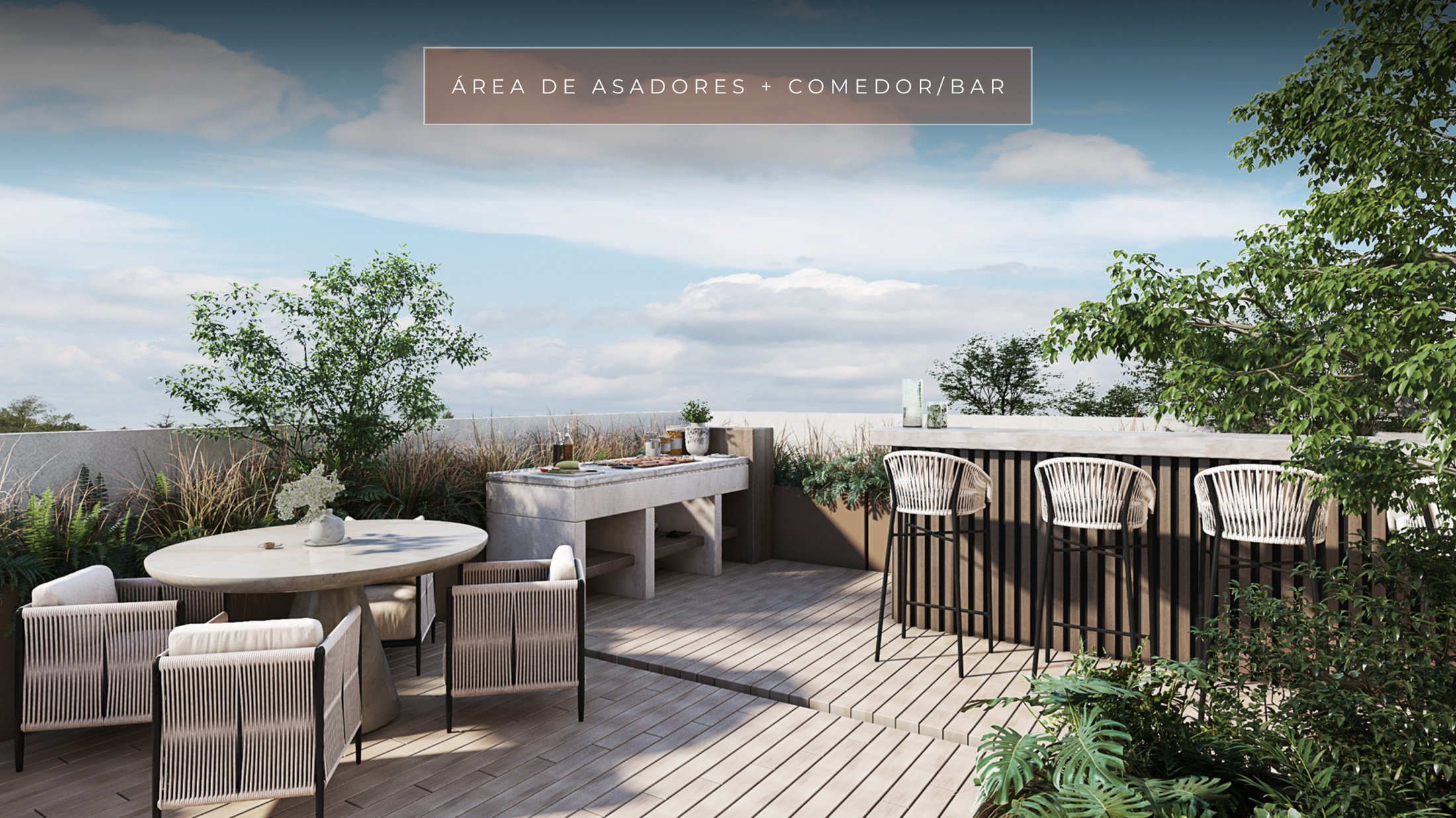 Área de asadores y bar — Solara Copó